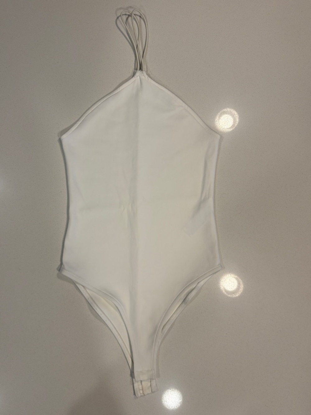 Zara White Halter Double-Strap Bodysuit